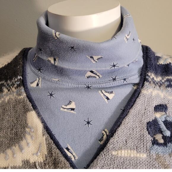 Vntg Christopher & Banks Hand Embroidered Winter Ramie Cotton Sweater Vest Set M - Picture 14 of 16